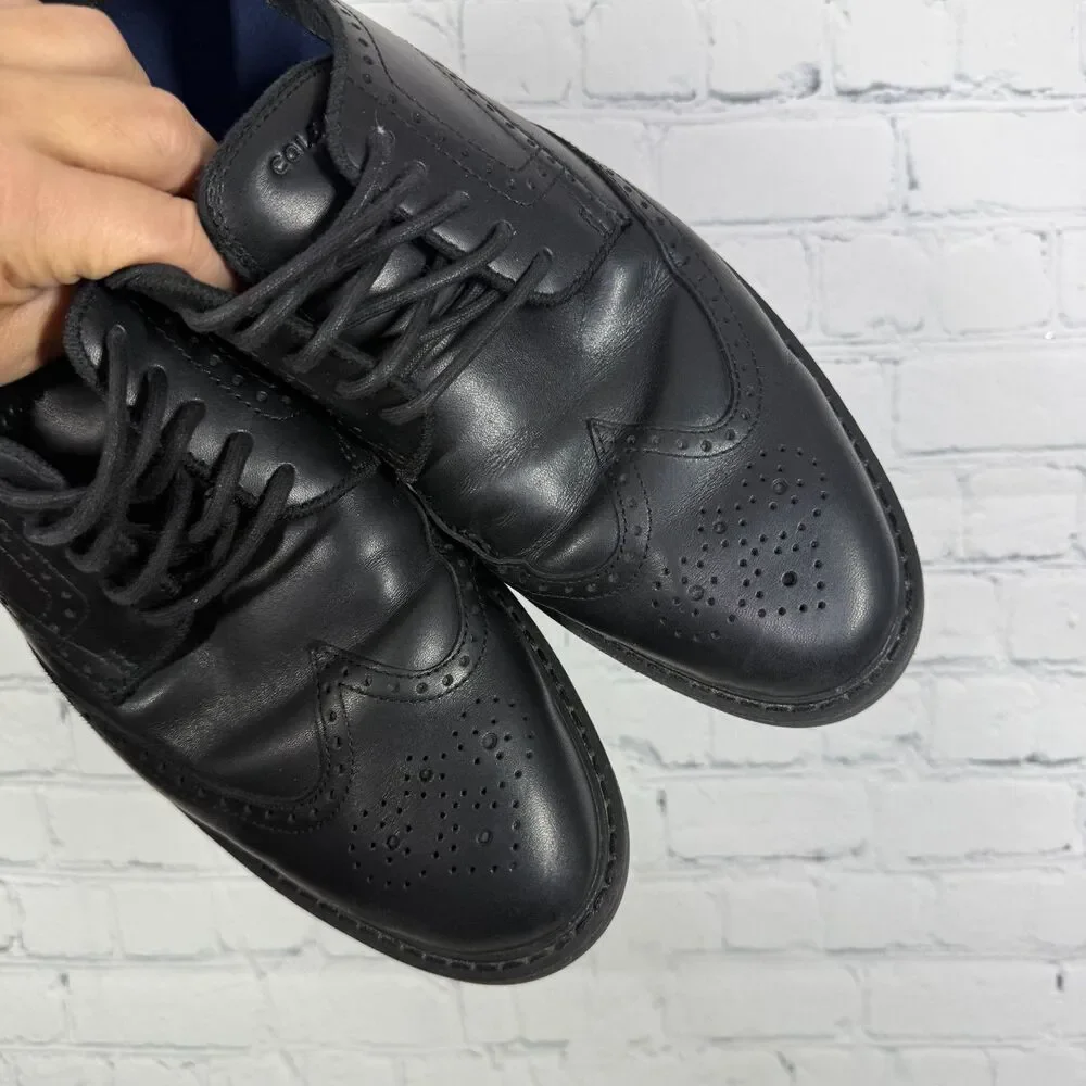 Cole Haan Wingtip Oxford Shoes Men’s Size 10 Black Leather Waterproof Dress